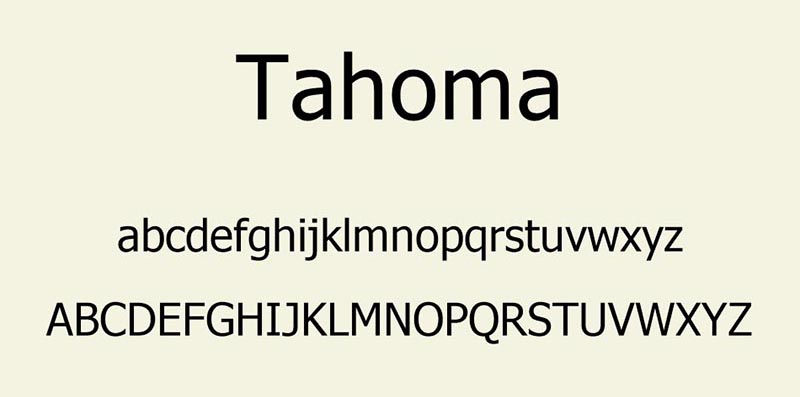 Bộ font Tahoma