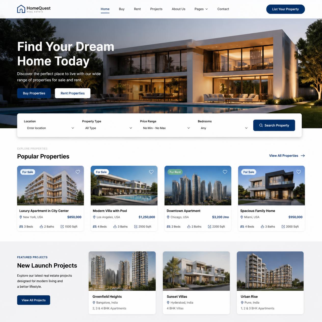 Thiết Kế Website Bất Động Sản