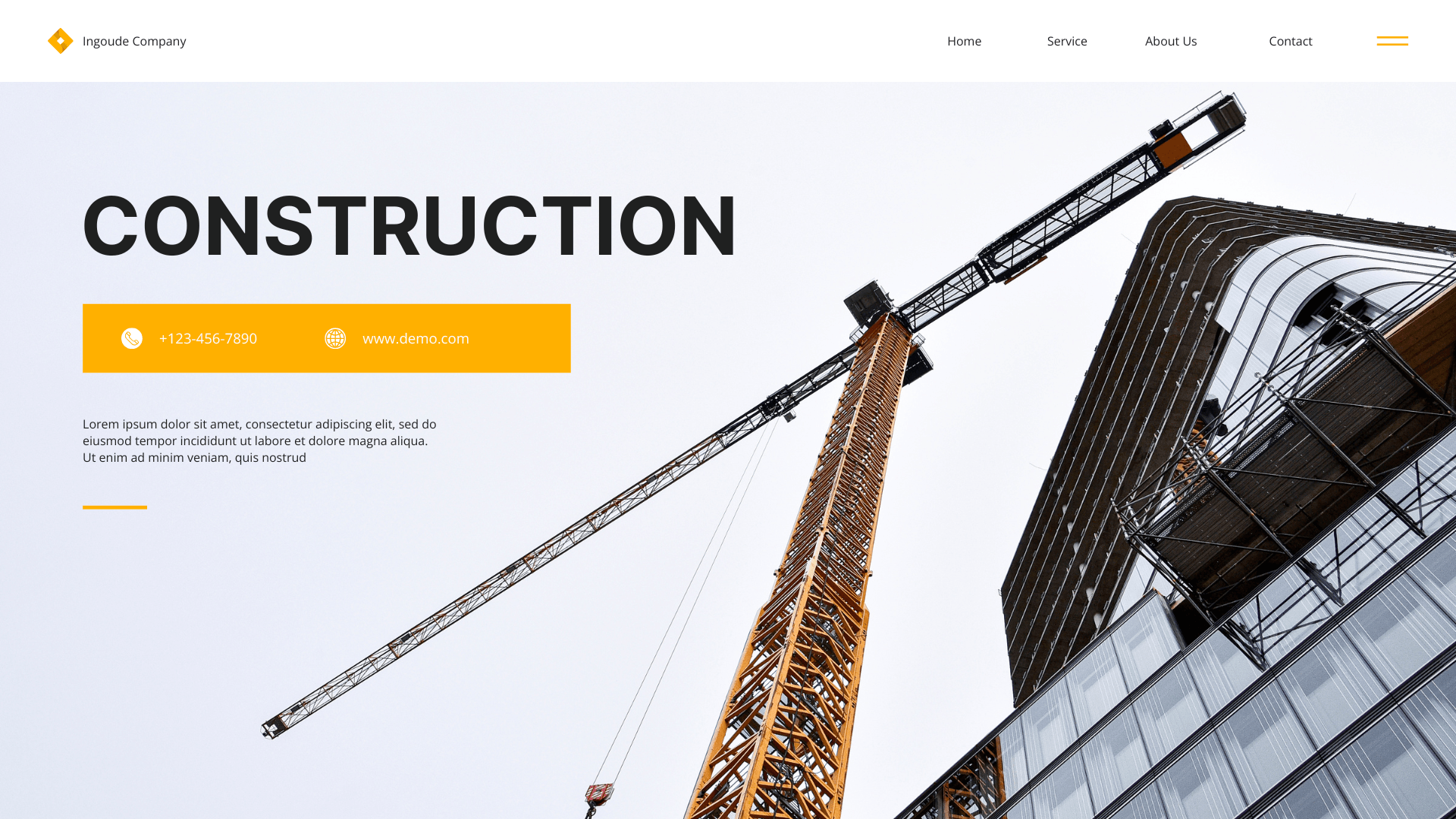 Orange White Modern Construction Presentation